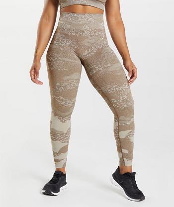 Dámské Legíny Gymshark Adapt Camo Seamless Šedé Hnědé | CZ 4040VRW